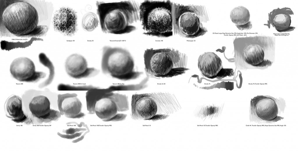 Photoshop paintbrush settings with the Wacom Intuos 4